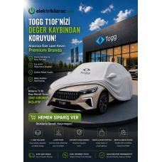 TOGG T10X (2023-) Kumaş Logolu Oto Branda Penye Örtü Gri